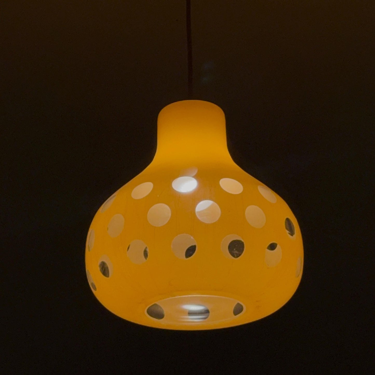 Mid century , Glashütte “Limburg” Pendant Lamp in Orange Glass - Model 1486 ,1970s