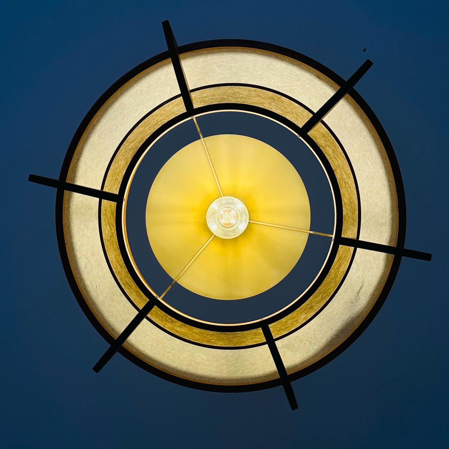 Mid-Century Danish Pendant Lamp, Teak & Rice Paper Light,1960s Denmark