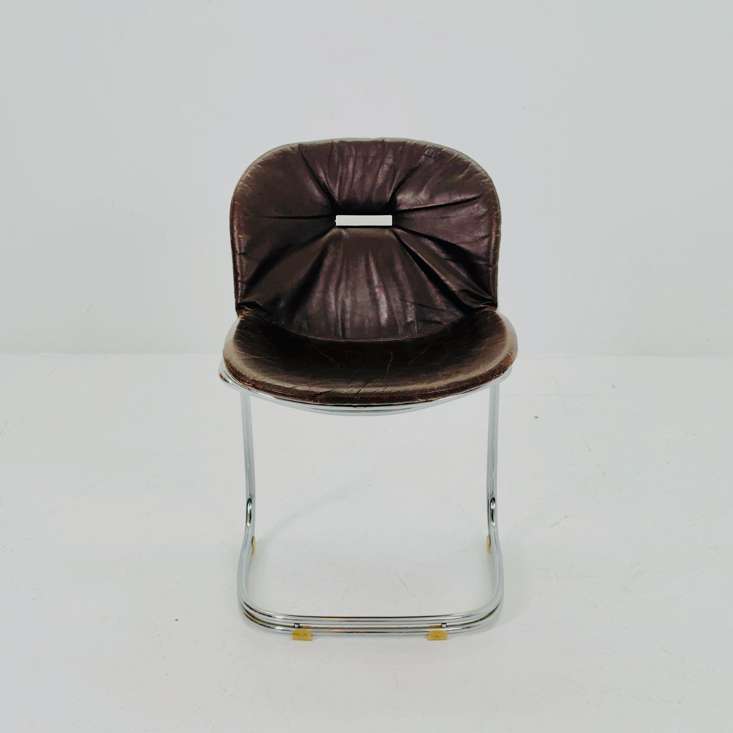 Mid century Bauhaus brown Sabrina dining chair by Gaston’s Rinaldi for Rima ,1970s Italy