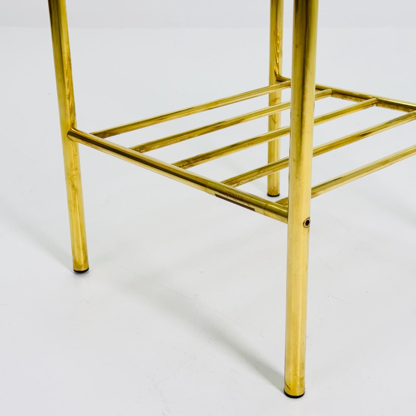 1 of 2 Mid-Century Hollywood Regency Brass Side Table/ nightstand by Messing Finland – 1980s