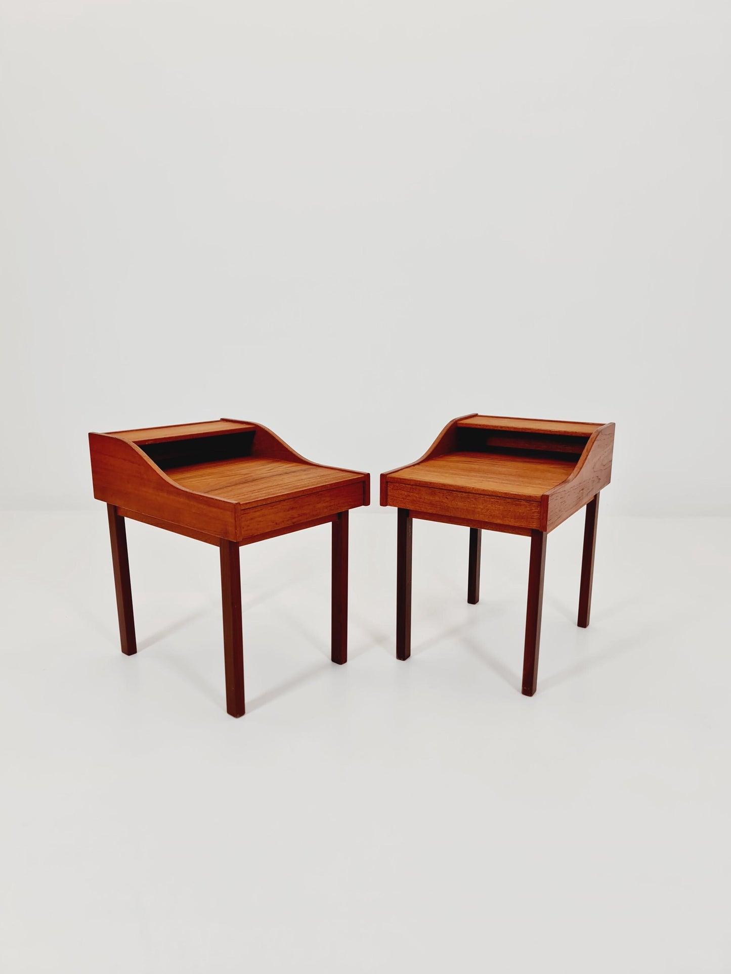 Rare Danish MidCentury teak nightstands / bedside tables, 1960s