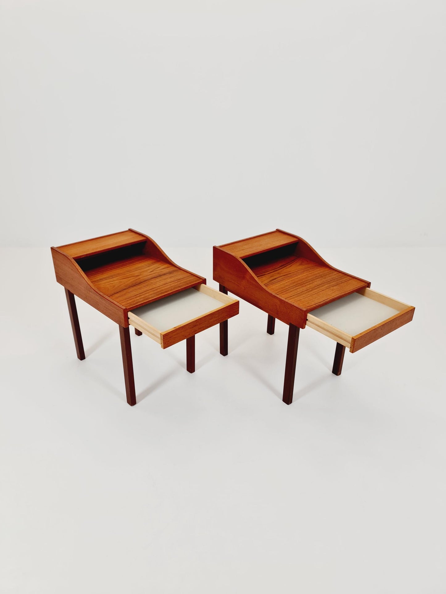 Rare Danish MidCentury teak nightstands / bedside tables, 1960s
