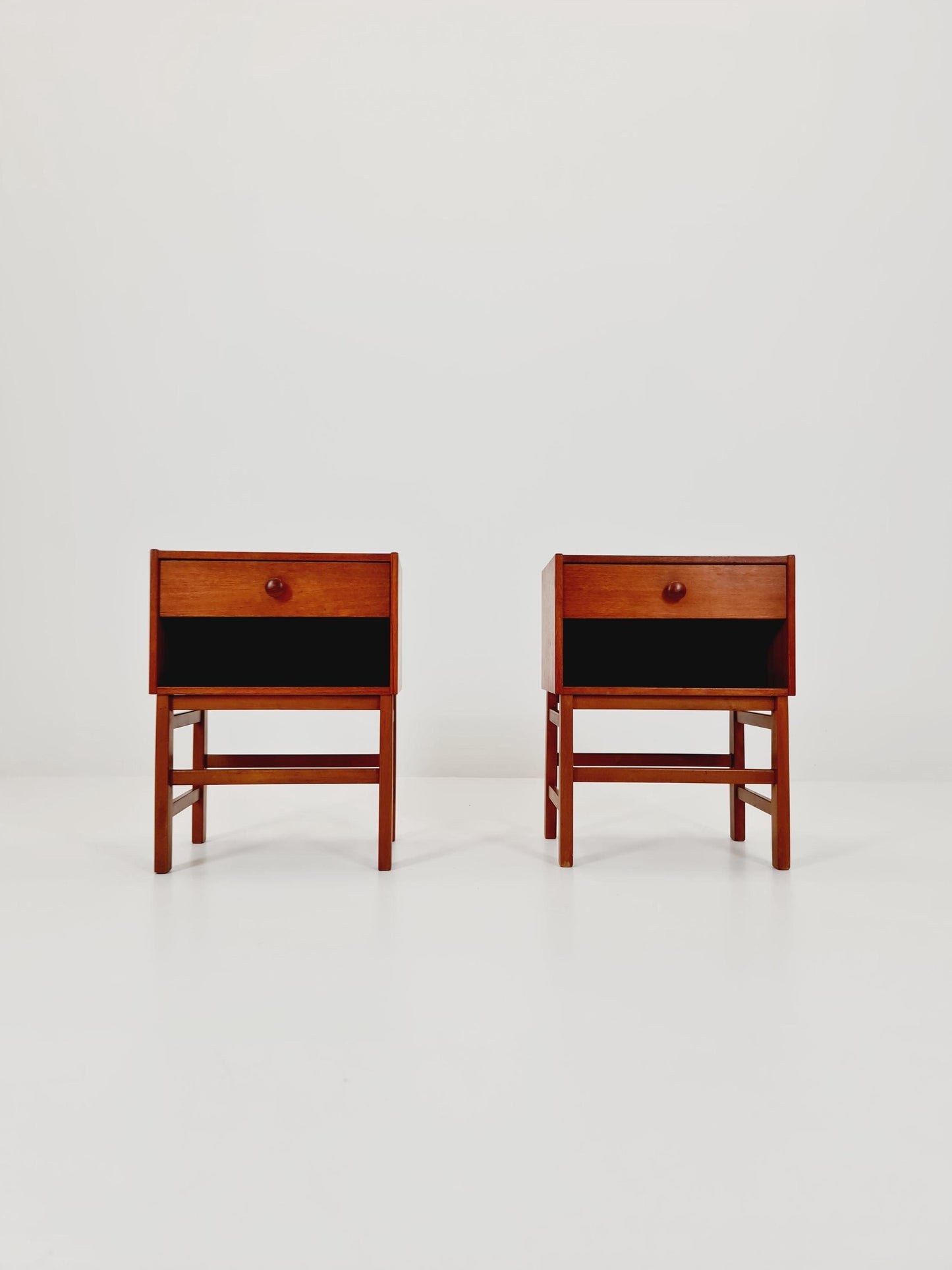 Rare Danish MidCentury teak nightstands / bedside tables, 1960s