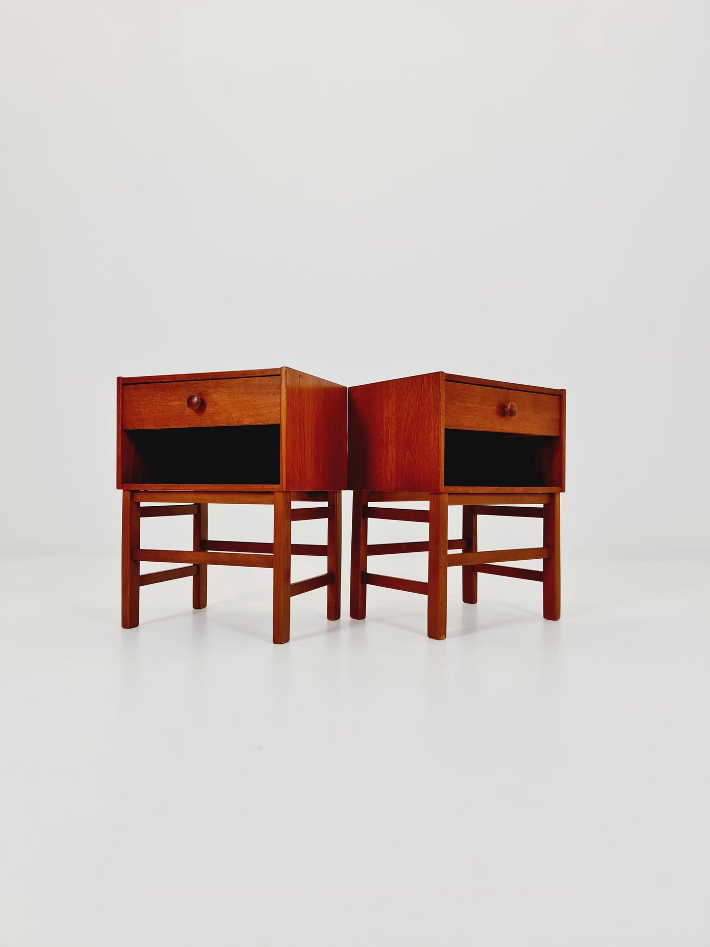 Rare Danish MidCentury teak nightstands / bedside tables, 1960s