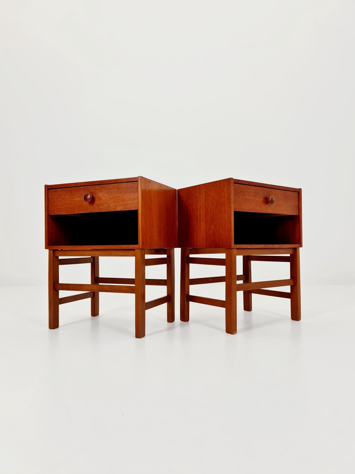 Rare Danish MidCentury teak nightstands / bedside tables, 1960s
