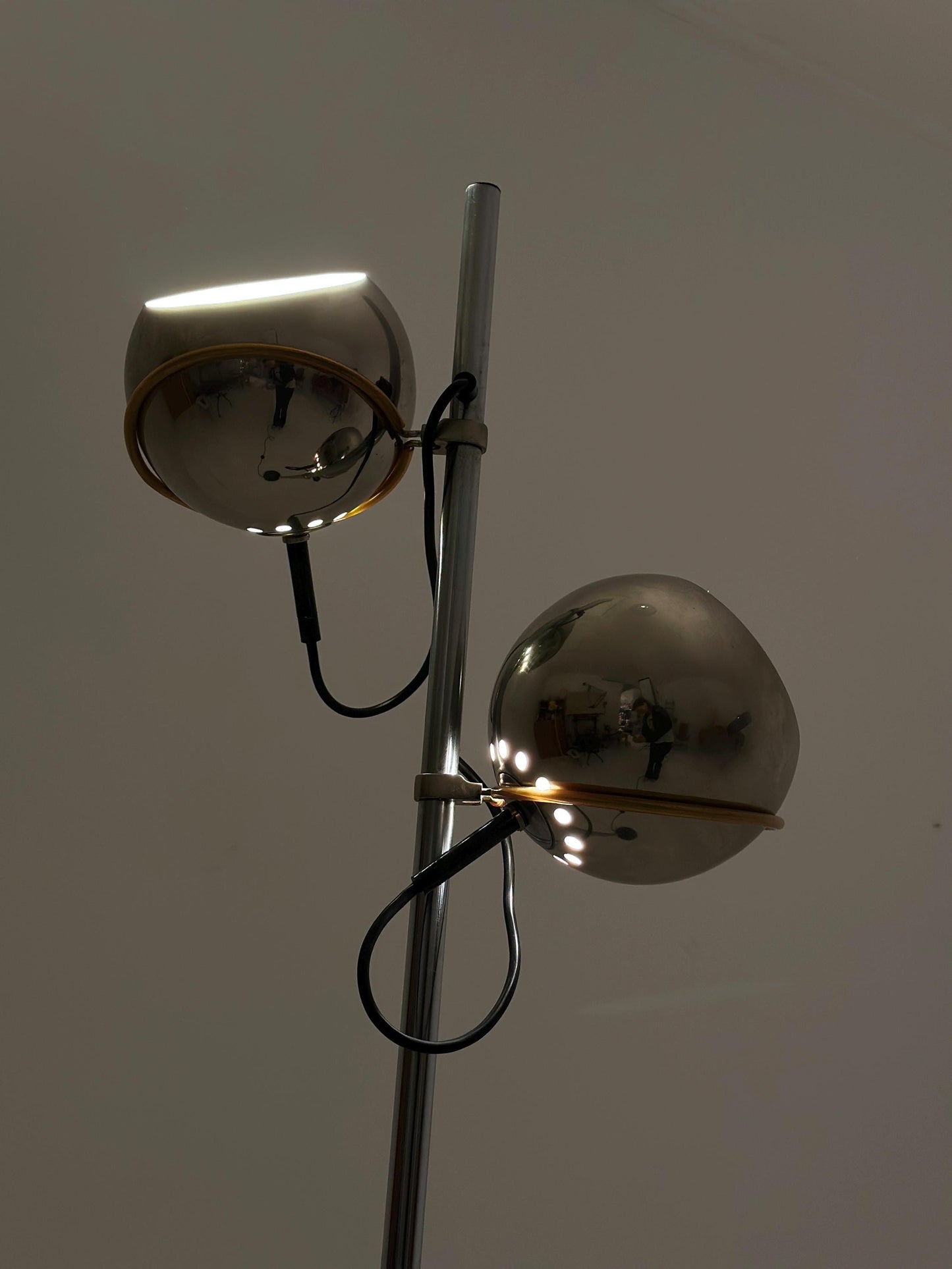 Space Age 2-Ball chrome floor lamp, Germany, 1970s