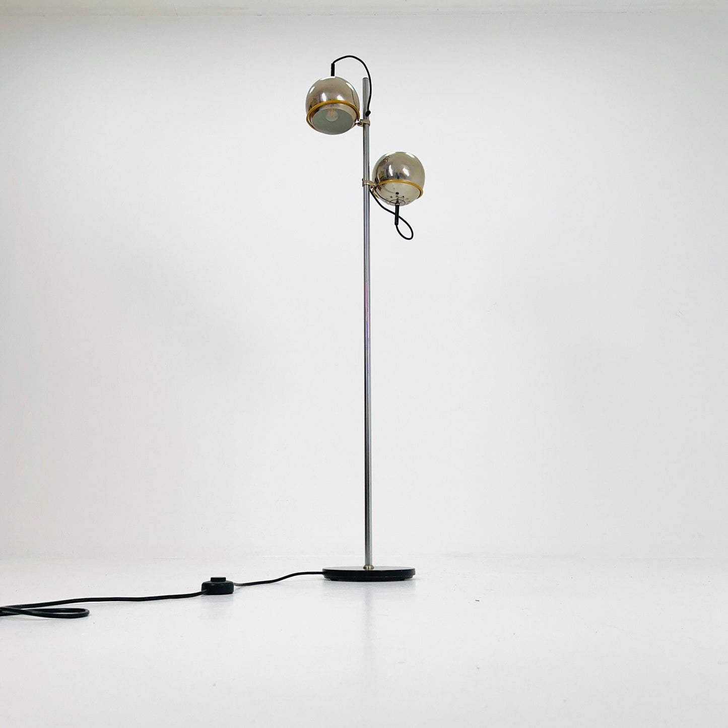 Space Age 2-Ball chrome floor lamp, Germany, 1970s