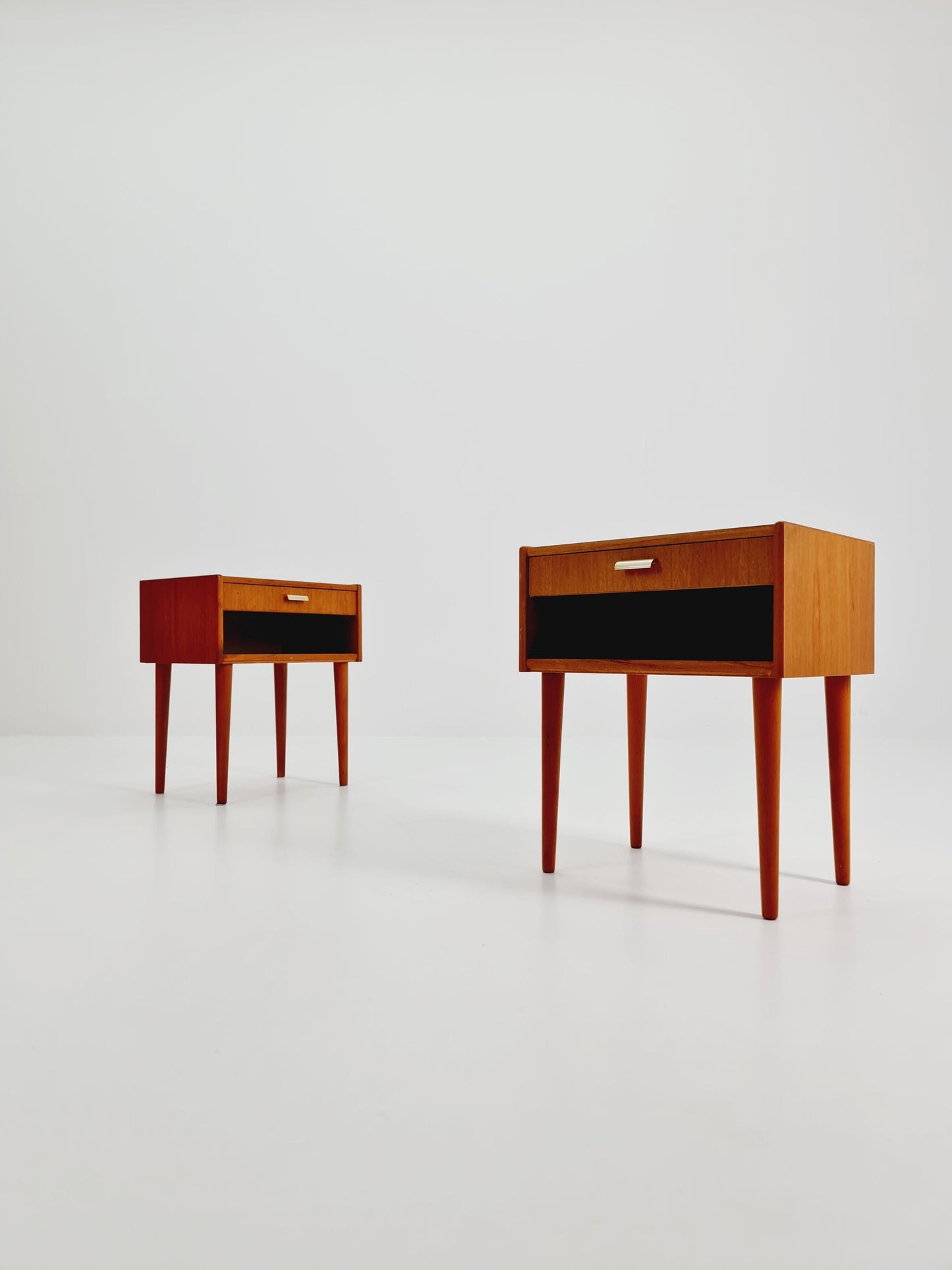 Mid century Danish teak side tables/ Bedside tables/ Nightstands, Denmark, 1960s, set of 2