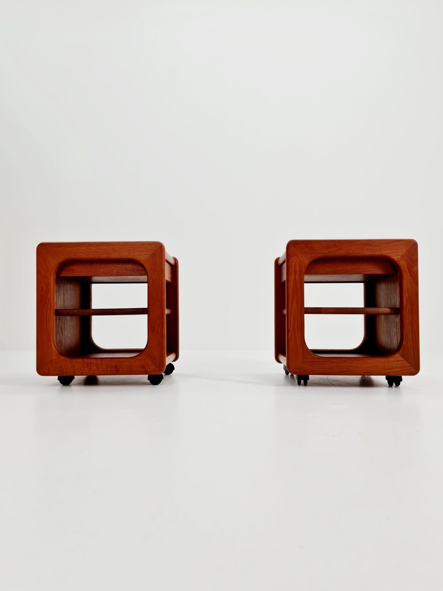 Pair of Midcentury Danish Solid teak vintage Side table/ Bedside table/ Night stand, 1970s