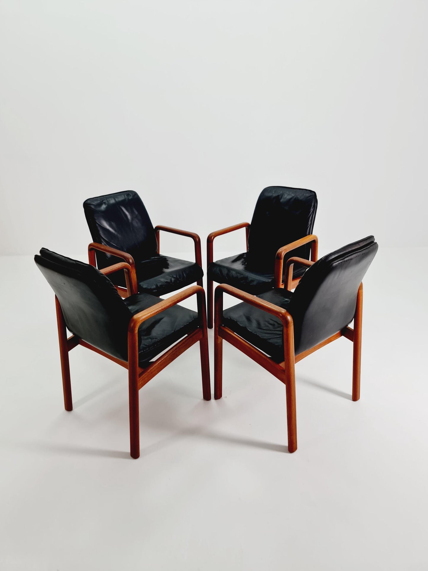 Mid Century Danish solid teak dining Armchairs by Dyrlund, 1970s