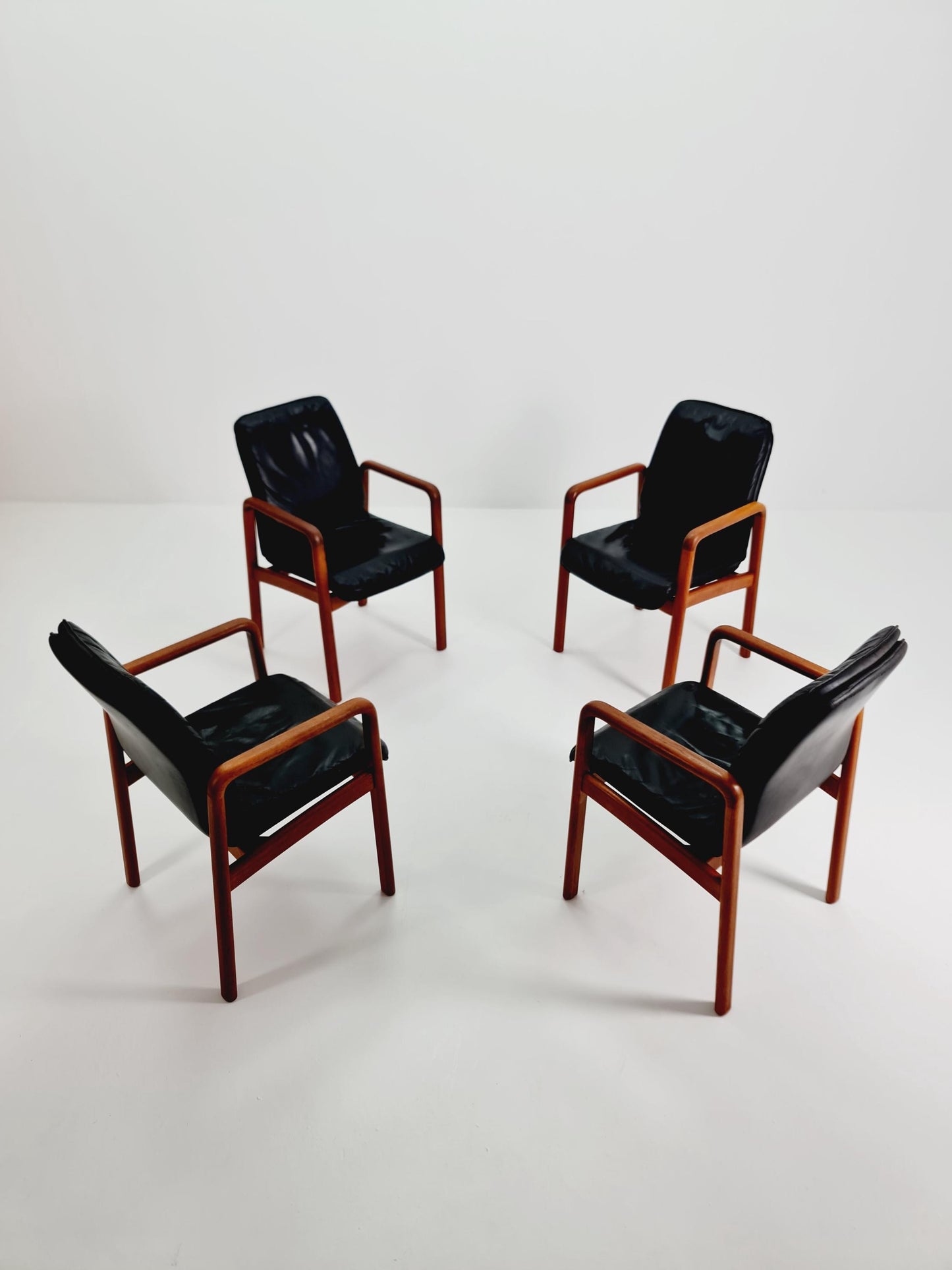 Mid Century Danish solid teak dining Armchairs by Dyrlund, 1970s