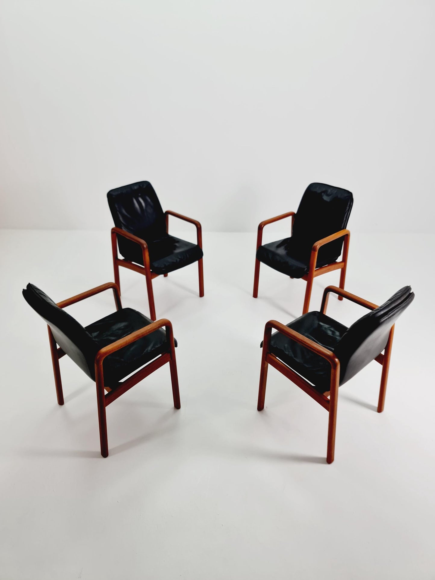 Mid Century Danish solid teak dining Armchairs by Dyrlund, 1970s