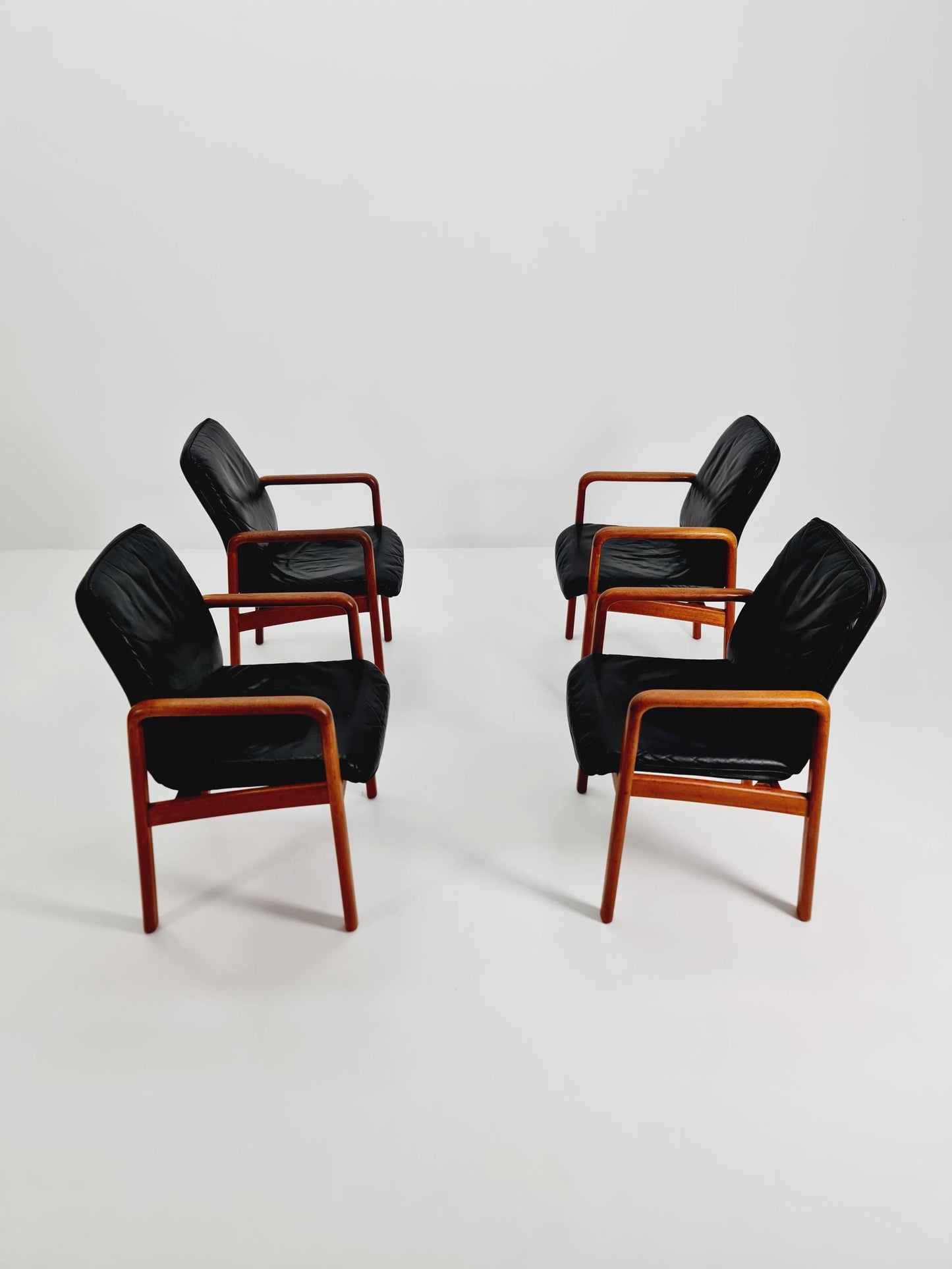 Mid Century Danish solid teak dining Armchairs by Dyrlund, 1970s