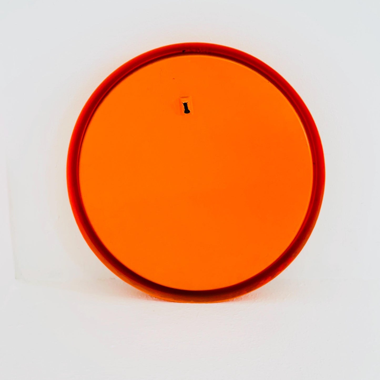 Space Age \Mid-Century orange Round wall Mirror , 1970s Germany