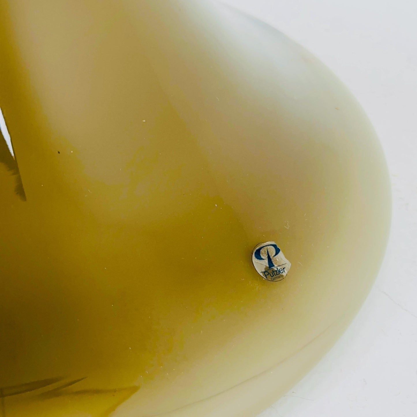 Mid-Century Murano Glass Buffet Lamp by Peill Putzler – Mouth-Blown Glass & Original Silk Shade, 1970s Germany