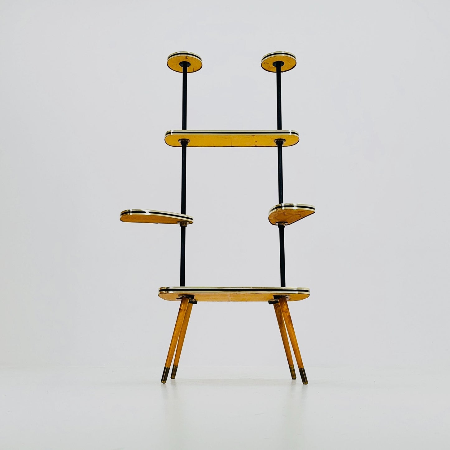 Rare Large German Plant Stand, Colorful Vintage Mid-Century Minimalist Indoor Plant Stand Side Table Retro flower table, 1950s Germany