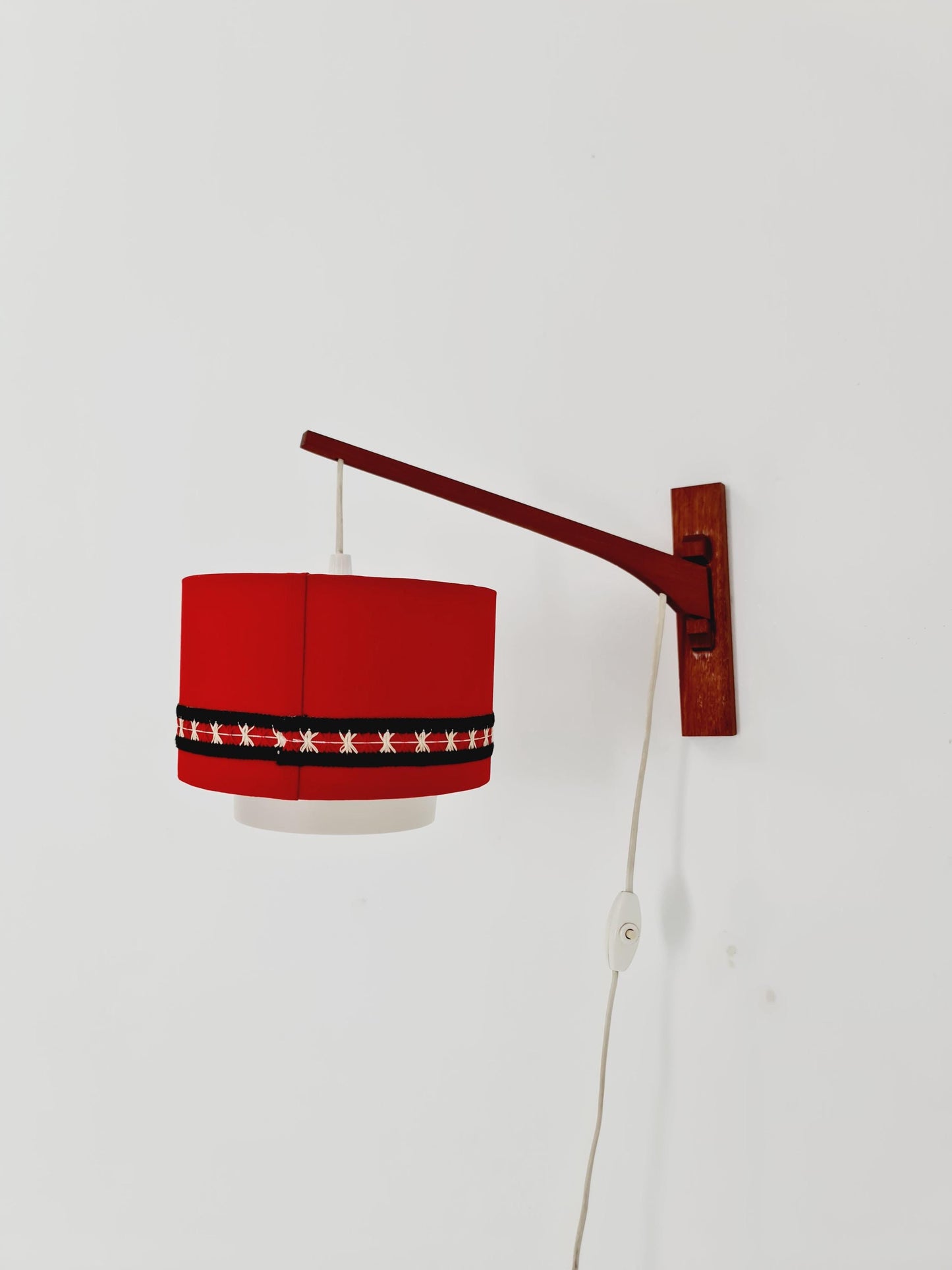 Danish Teak wall Lamp with nice Shade BY ARO Leuchte 1960s