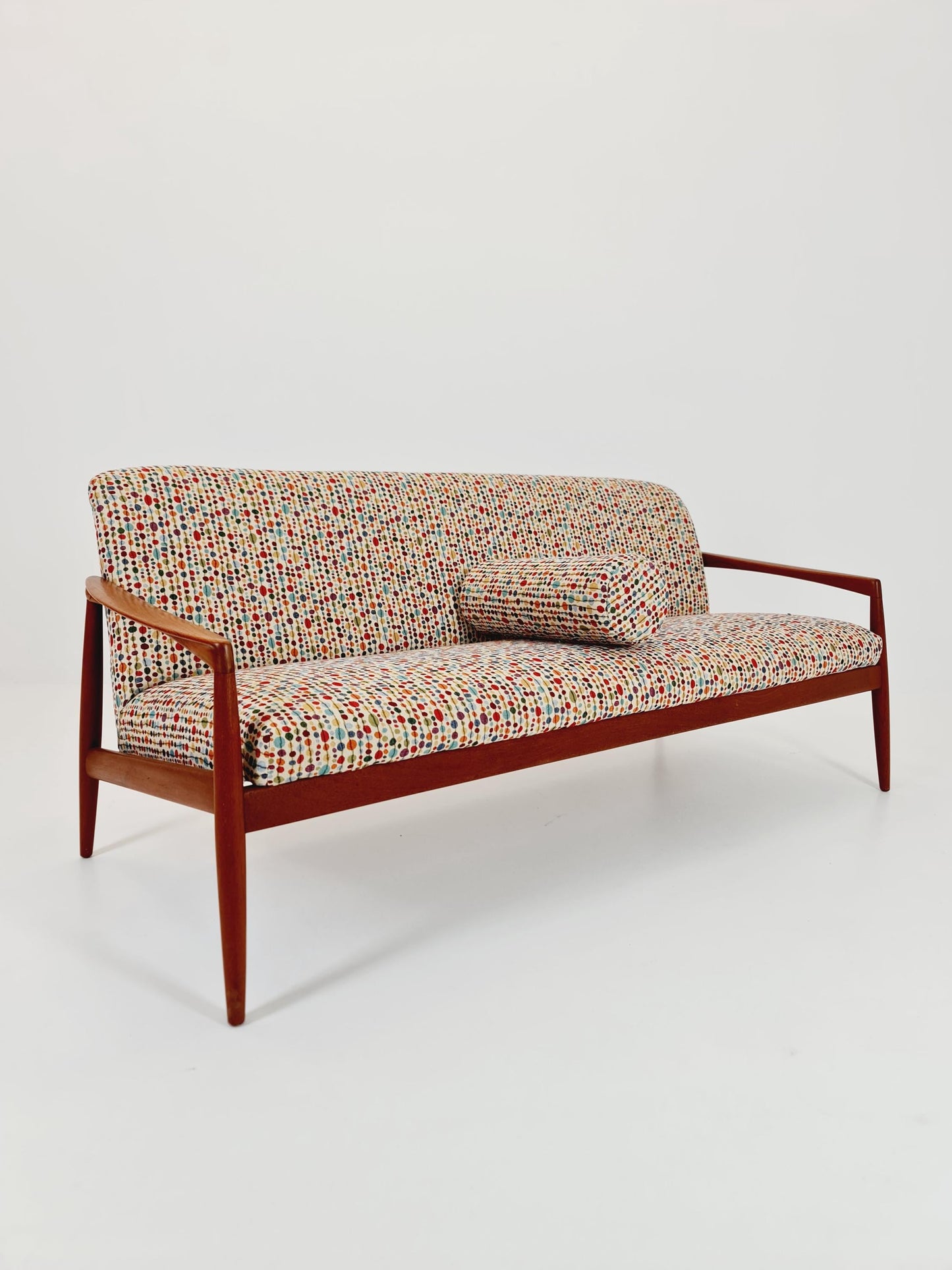 Mid-century Rare German teak lounge sofa 3 -Seater ,Carl Straub for Goldfeder 1960s
