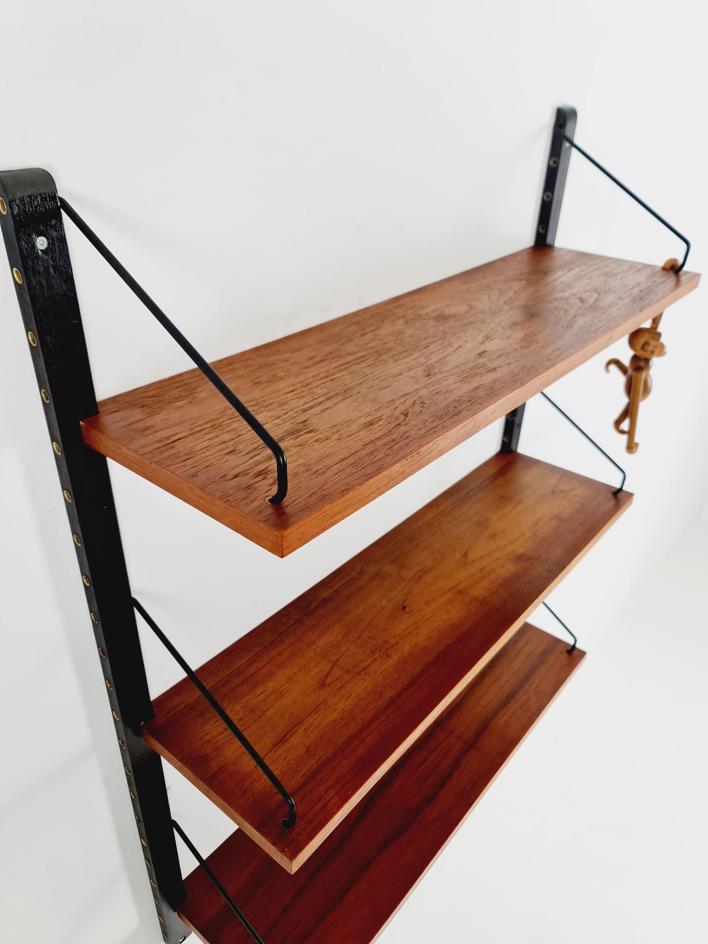 Midcentury Danish Teak Wall-Mounted Shelving Unit, by Royal for Poul Cadovius, 1960s