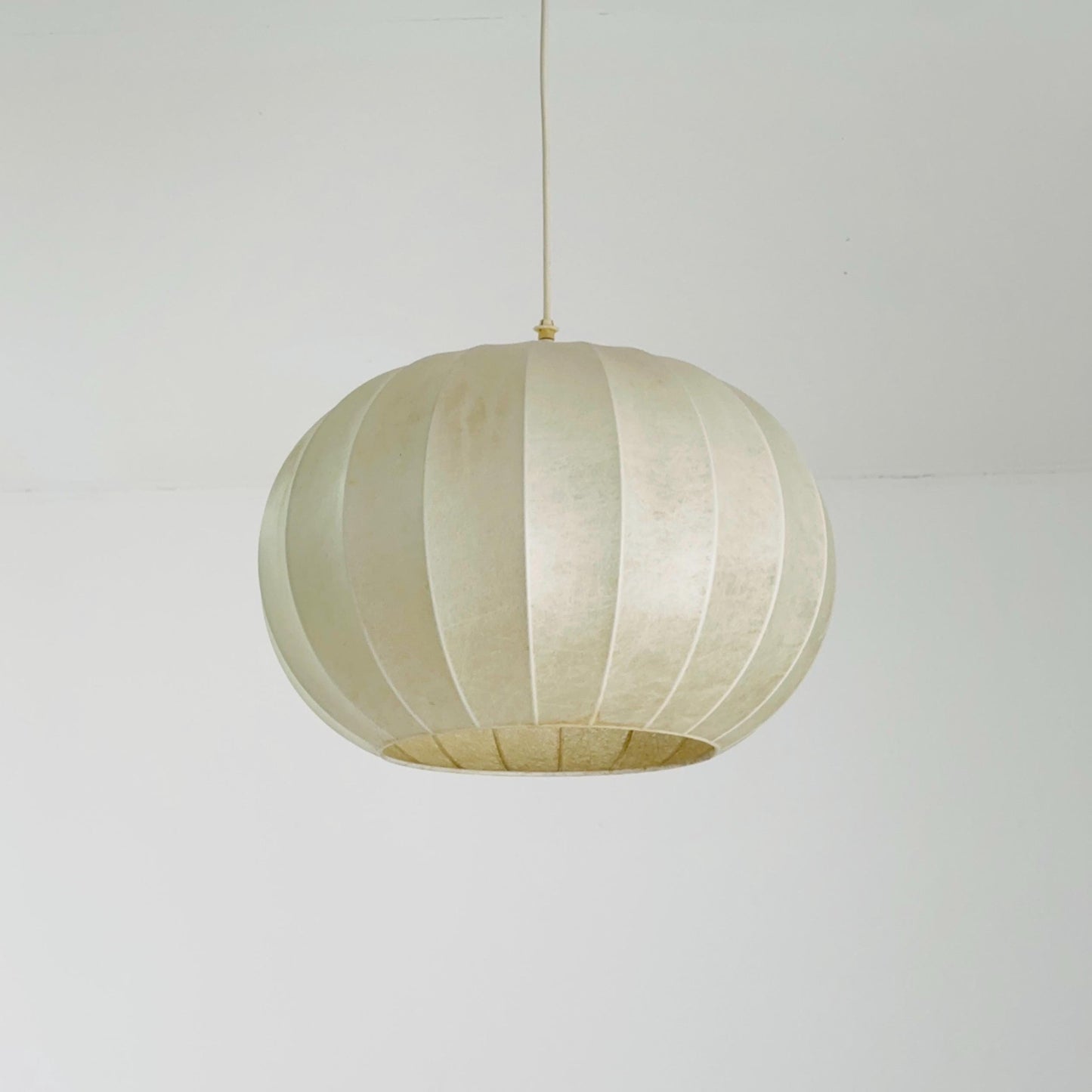 Mid-Century Italian Round Cocoon Pendant Lamp by Achille Castiglioni 1960s
