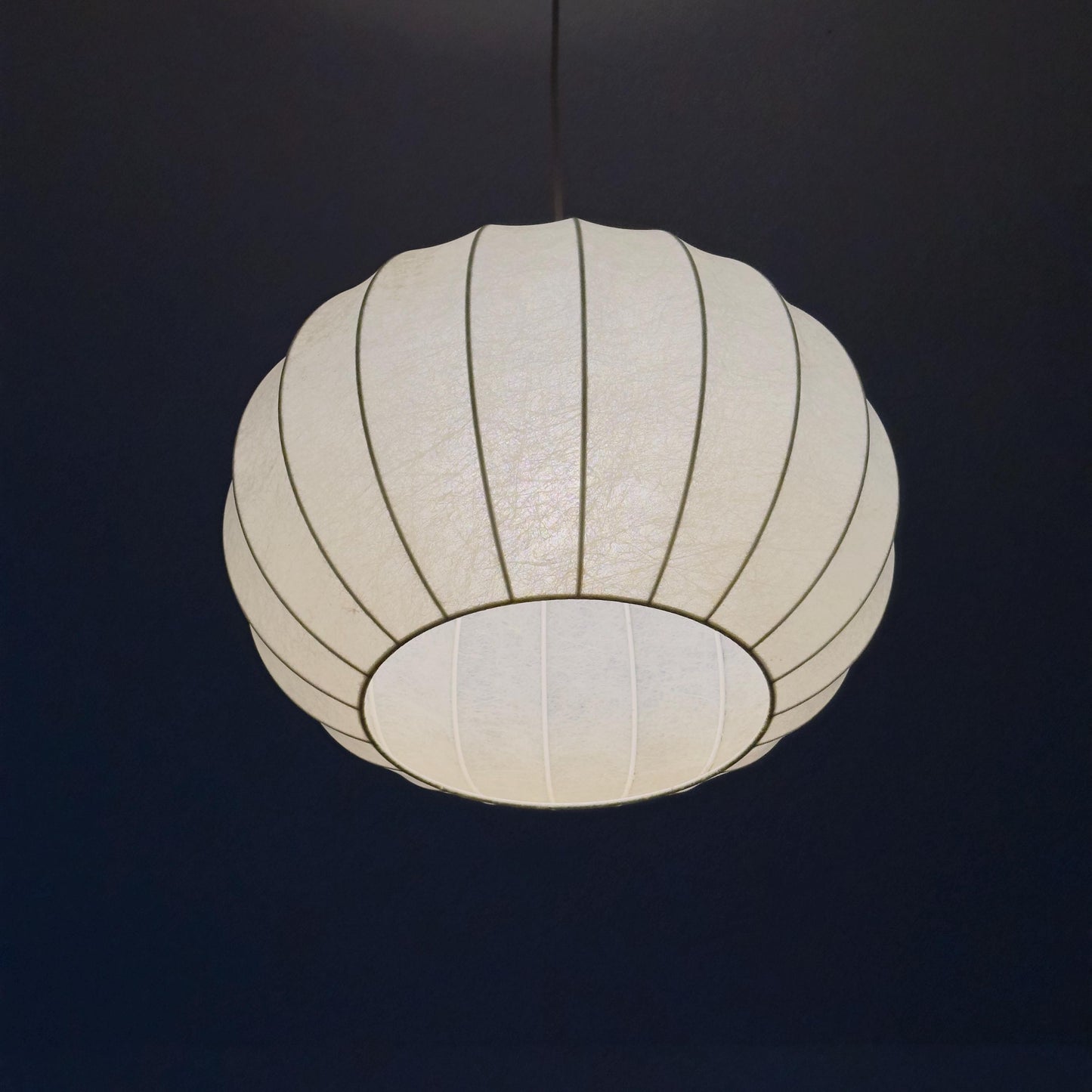 Mid-Century Italian Round Cocoon Pendant Lamp by Achille Castiglioni 1960s