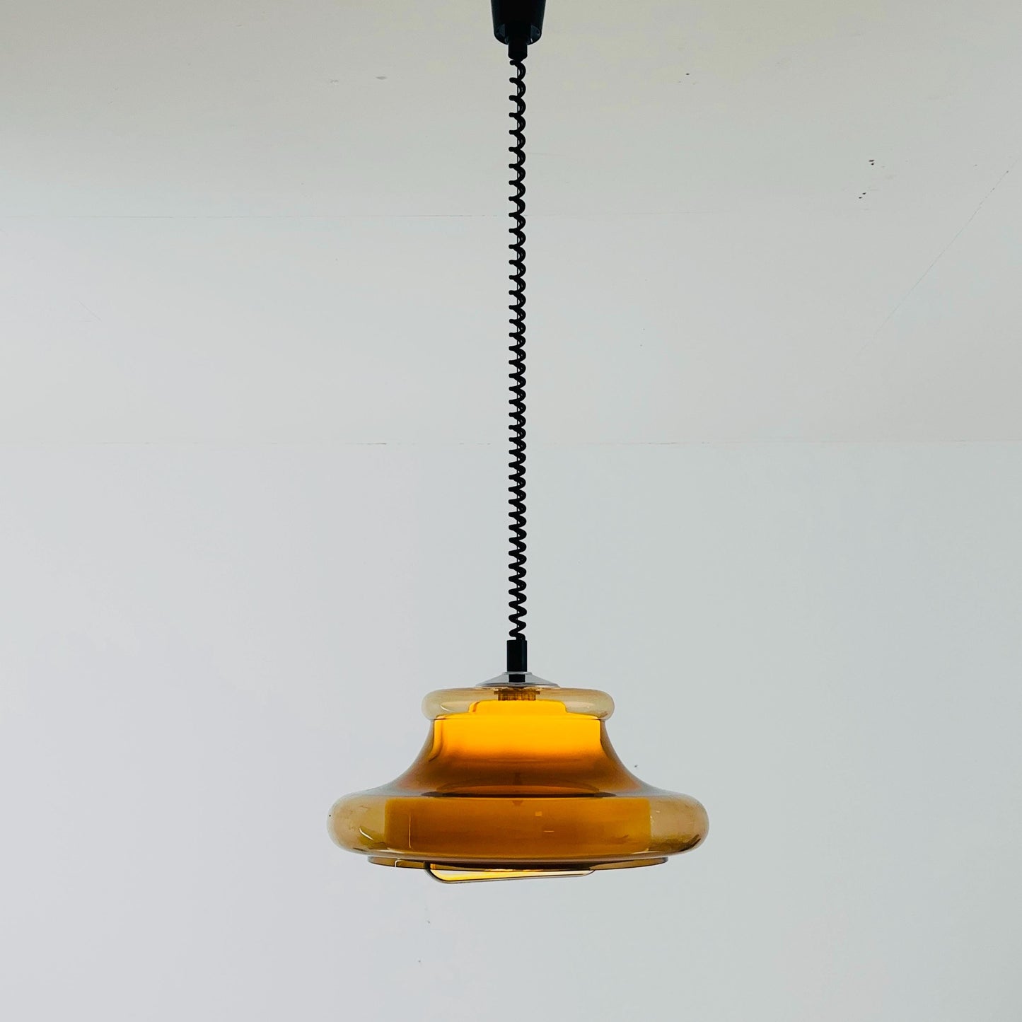Mid-Century Spaceage Mushroom adjustable Pendant Lamp by Herda 1980s