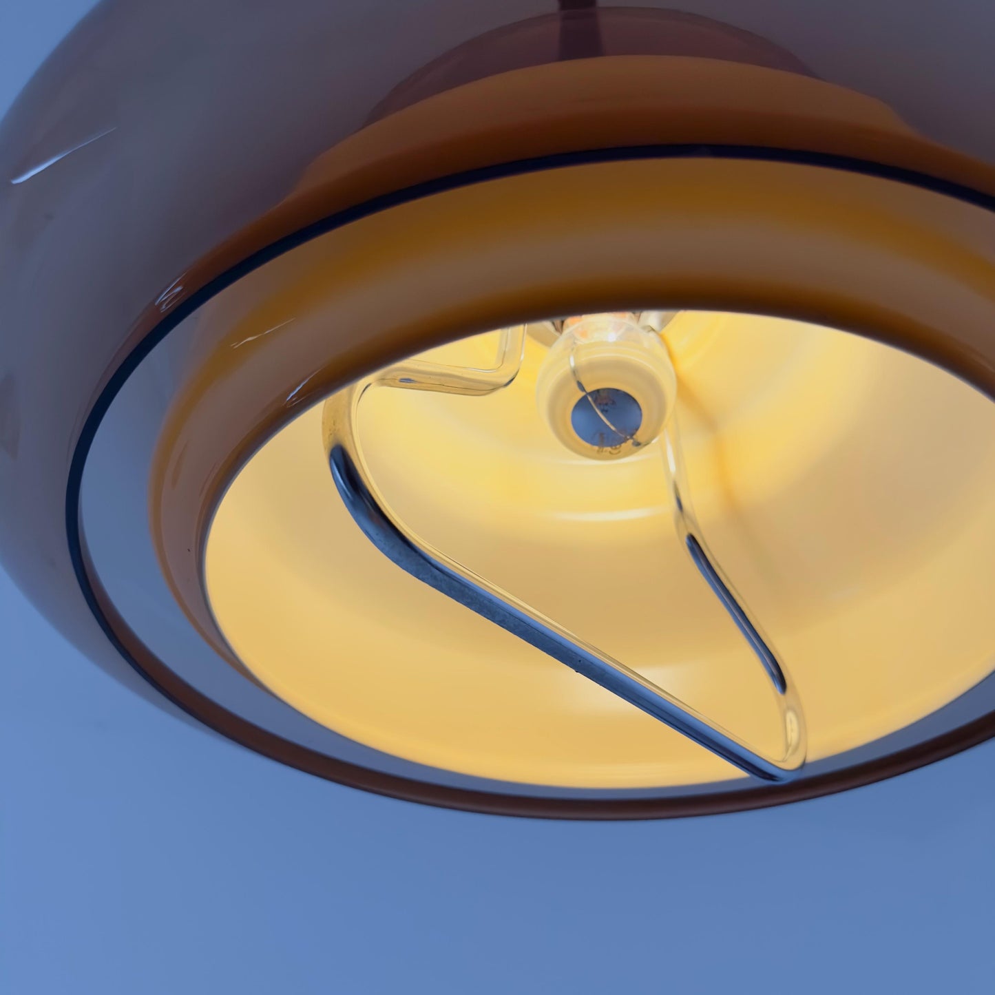 Mid-Century Spaceage Mushroom adjustable Pendant Lamp by Herda 1980s