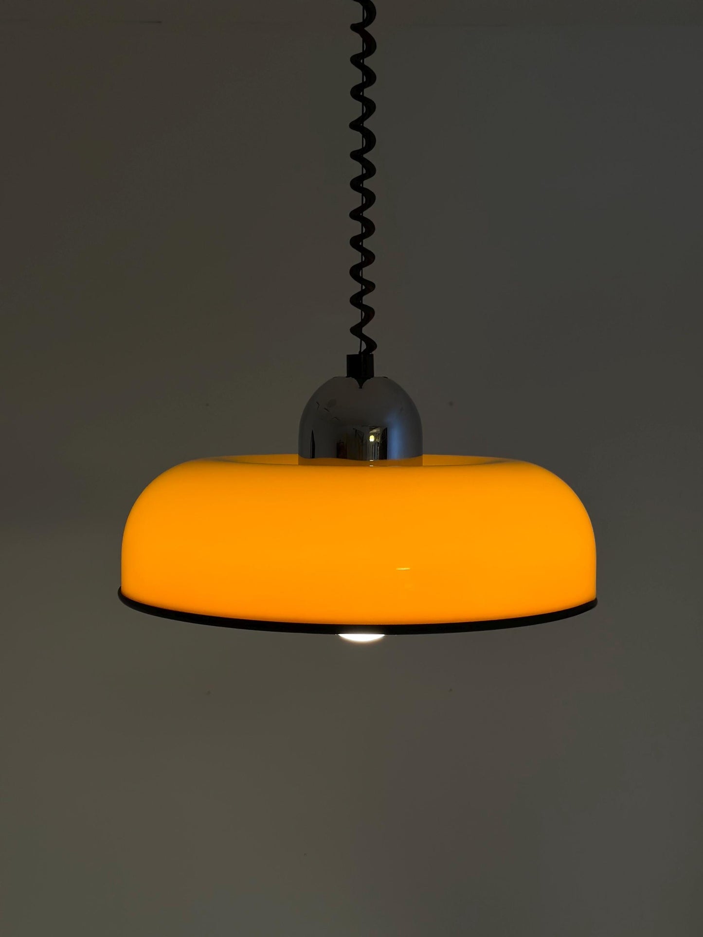 Mid century Spaceage Donuts orange adjustable pendant lamp Italy 1980s