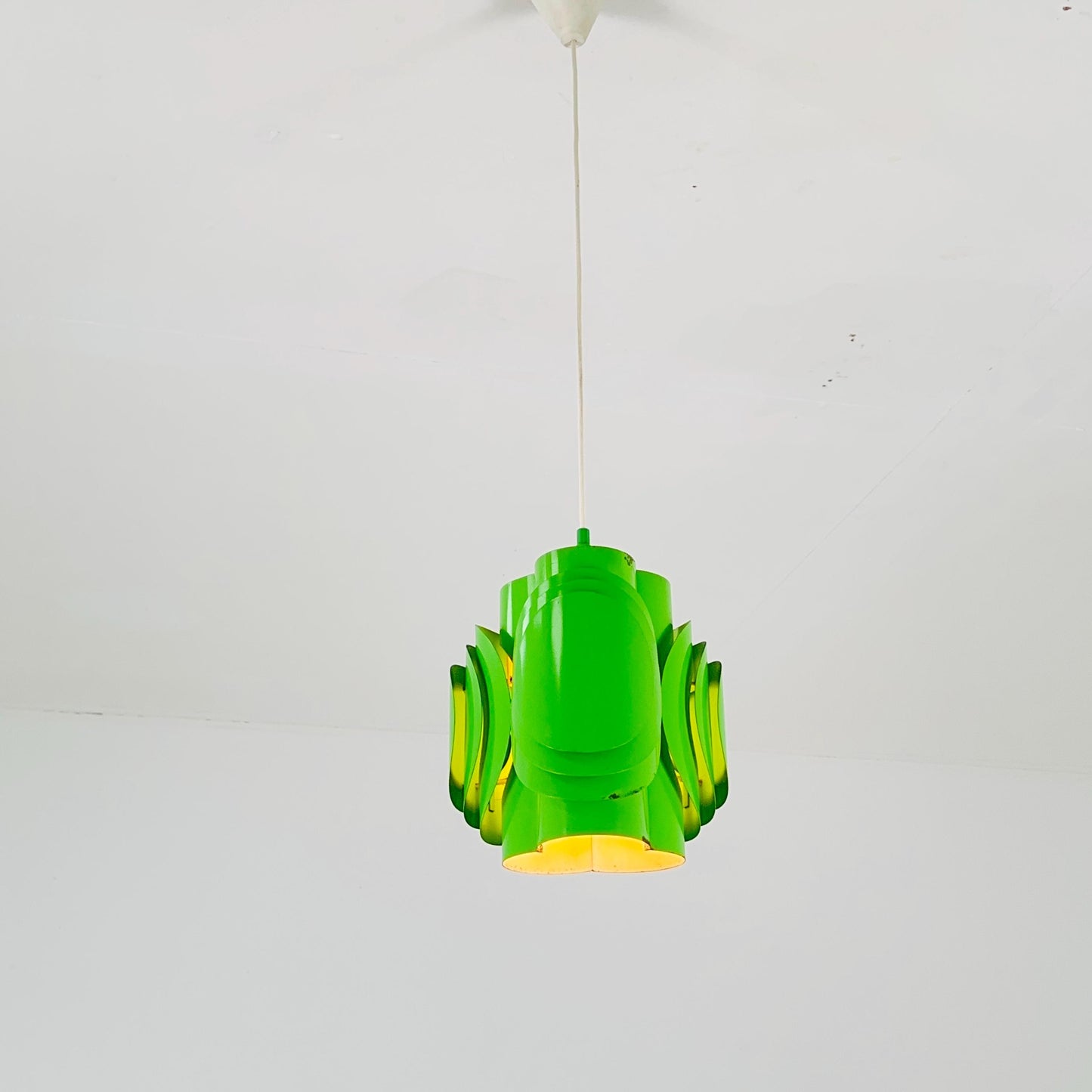 Mid-Century Danish Metal Pendant Green Lamp by Lyfa / Kay Korbing – Fog & Mørup, Denmark 1970s