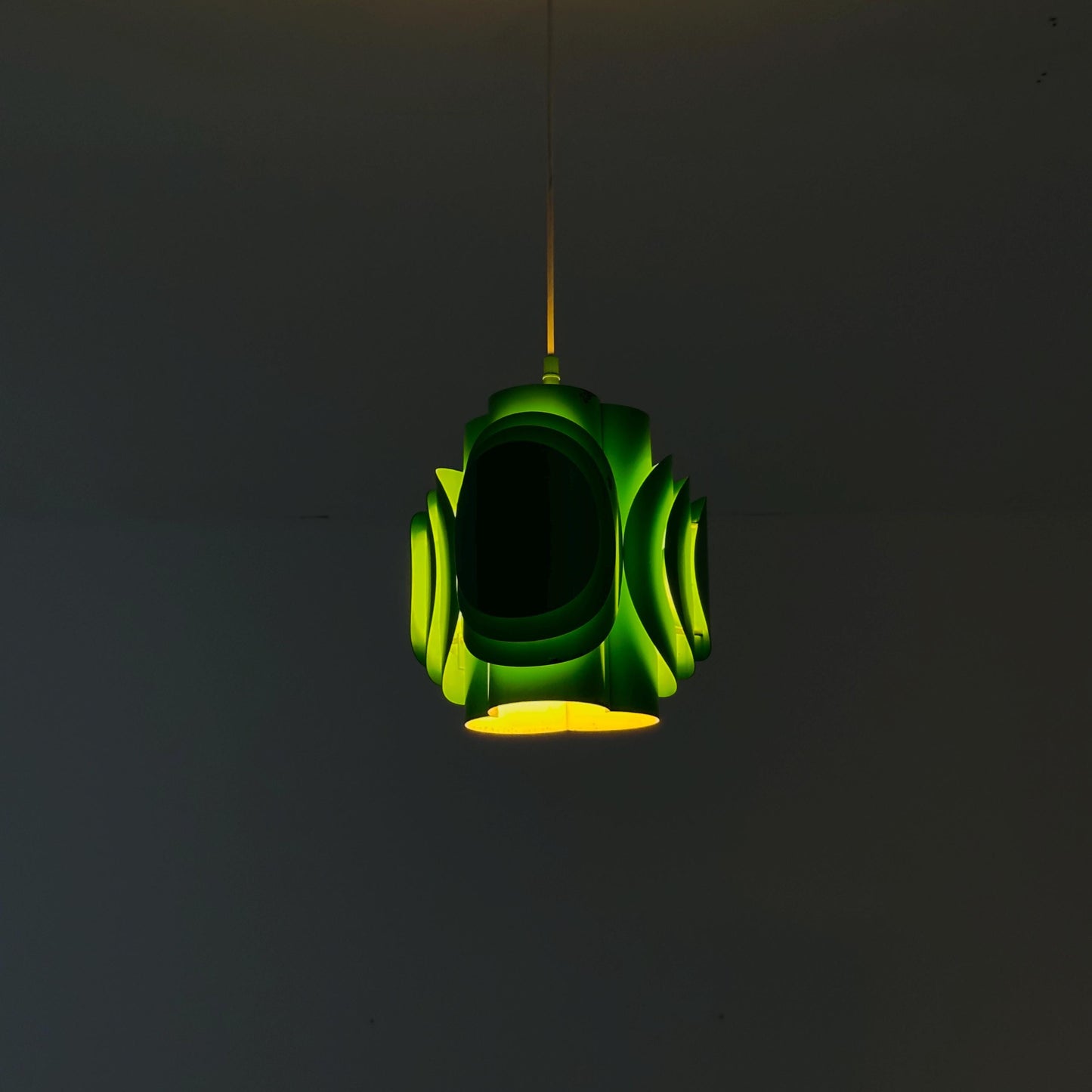 Mid-Century Danish Metal Pendant Green Lamp by Lyfa / Kay Korbing – Fog & Mørup, Denmark 1970s