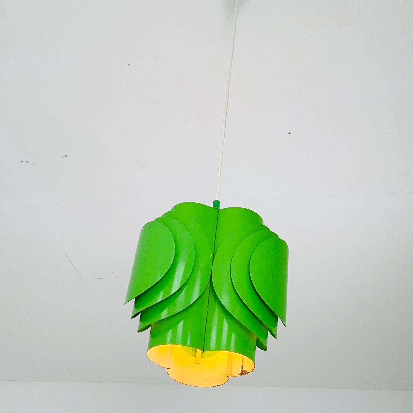 Mid-Century Danish Metal Pendant Green Lamp by Lyfa / Kay Korbing – Fog & Mørup, Denmark 1970s