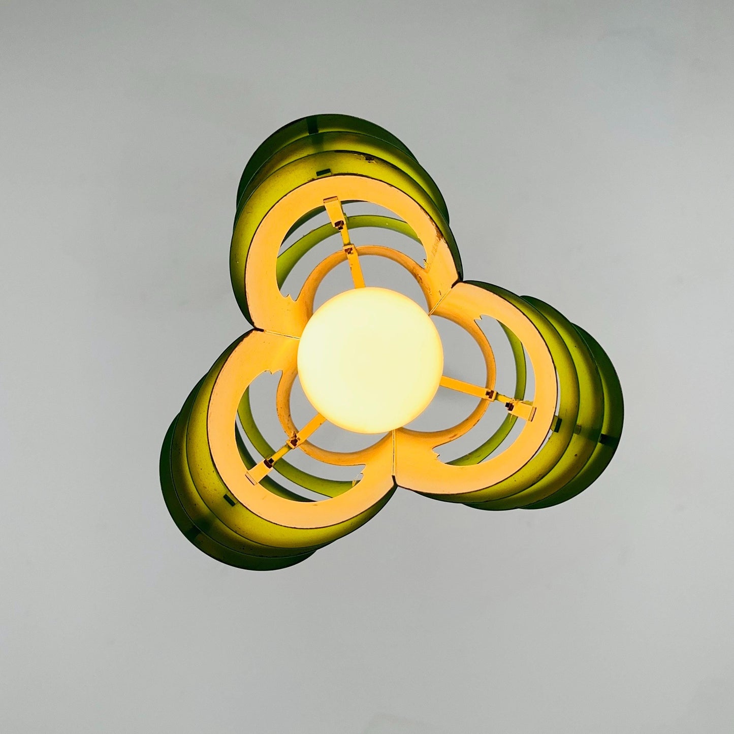 Mid-Century Danish Metal Pendant Green Lamp by Lyfa / Kay Korbing – Fog & Mørup, Denmark 1970s