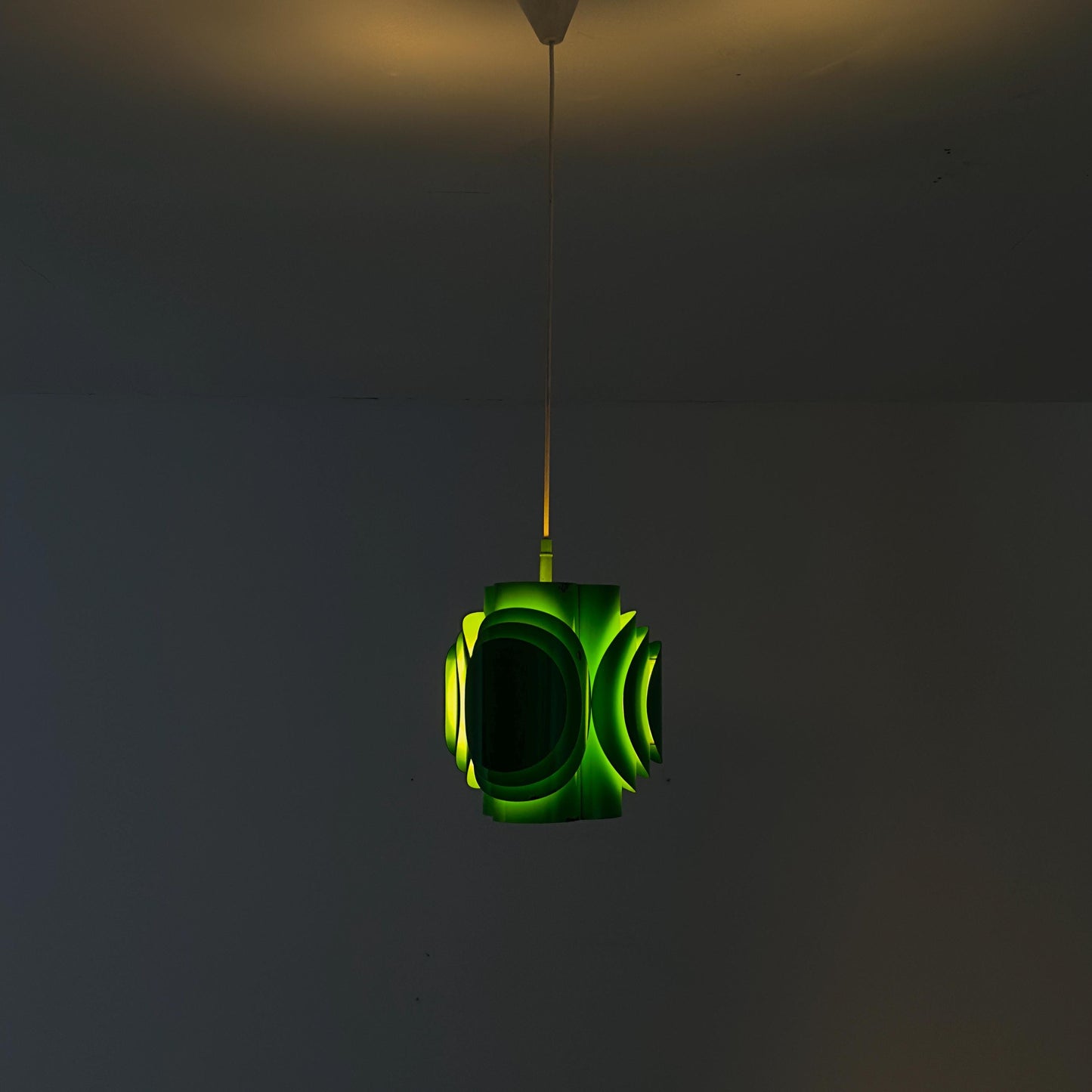 Mid-Century Danish Metal Pendant Green Lamp by Lyfa / Kay Korbing – Fog & Mørup, Denmark 1970s