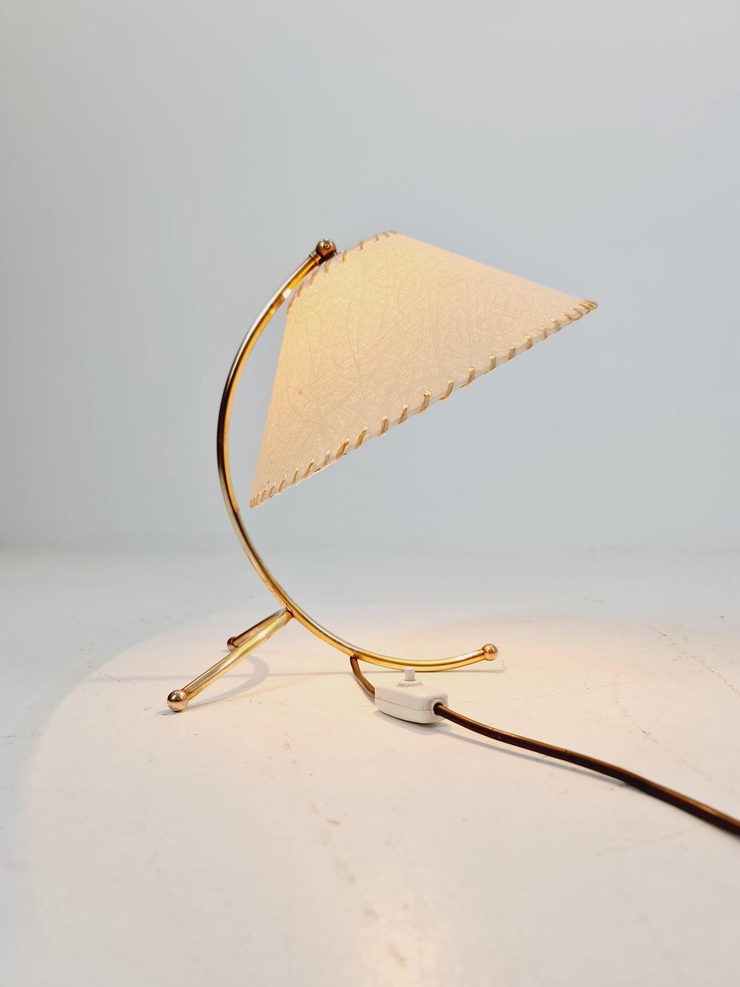 Mid century brass table lamp by Vereinigte Werkstätten München, Germany, 1960s