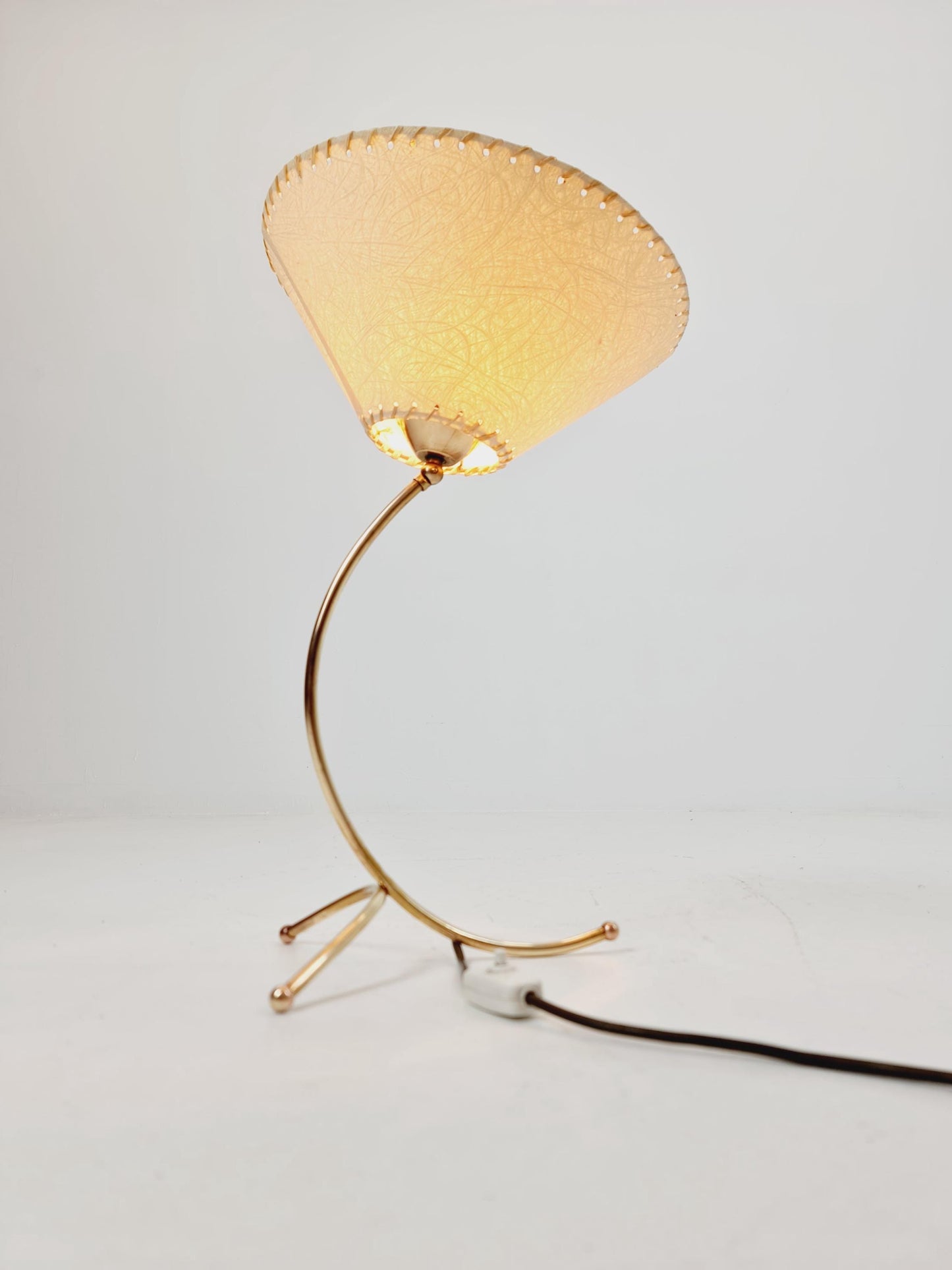 Mid century brass table lamp by Vereinigte Werkstätten München, Germany, 1960s