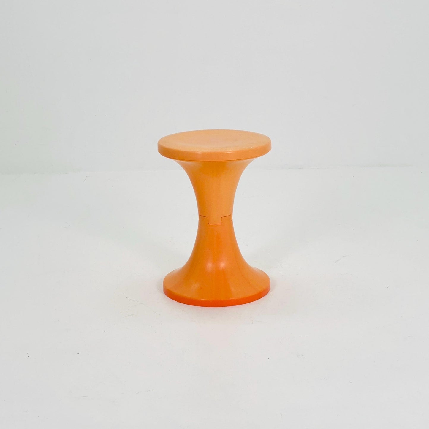 Retro tulip orange stool by Dynaware 1970s