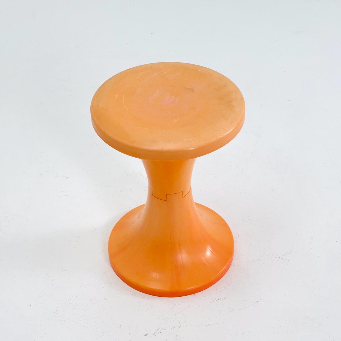 Retro tulip orange stool by Dynaware 1970s