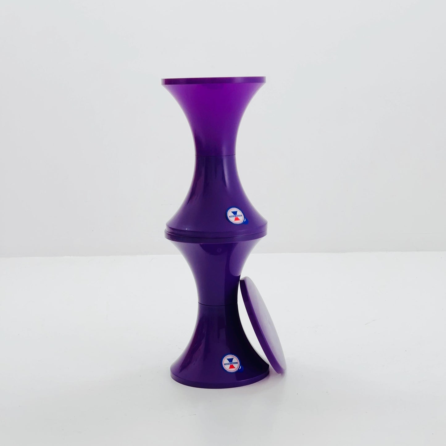 Set of 2 Tam Tam Tulip Stool Vintage Space Age by Henry Massonnet Atomic Purple Made in France 2000s