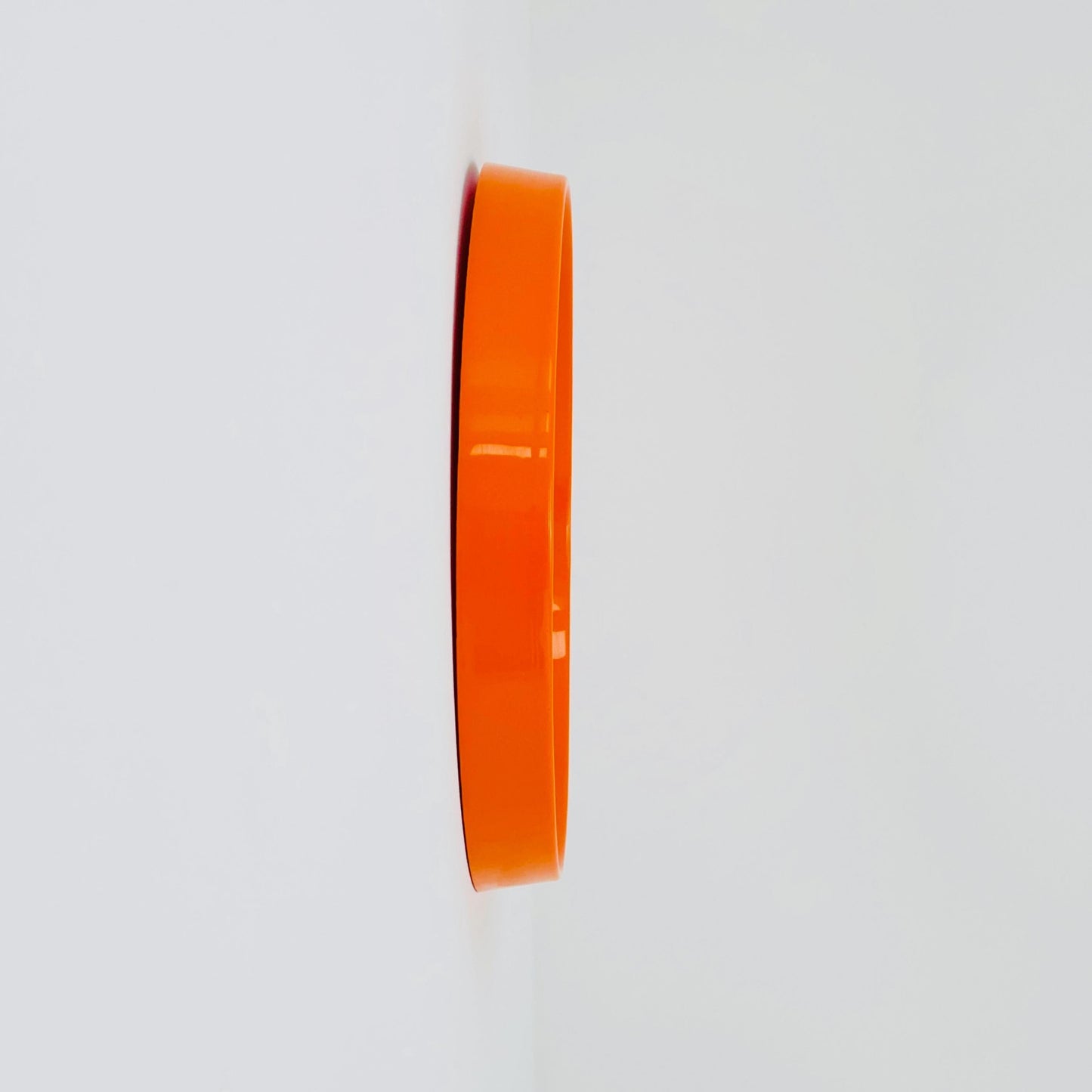 Space Age \Mid-Century orange Round wall Mirror , 1970s Germany