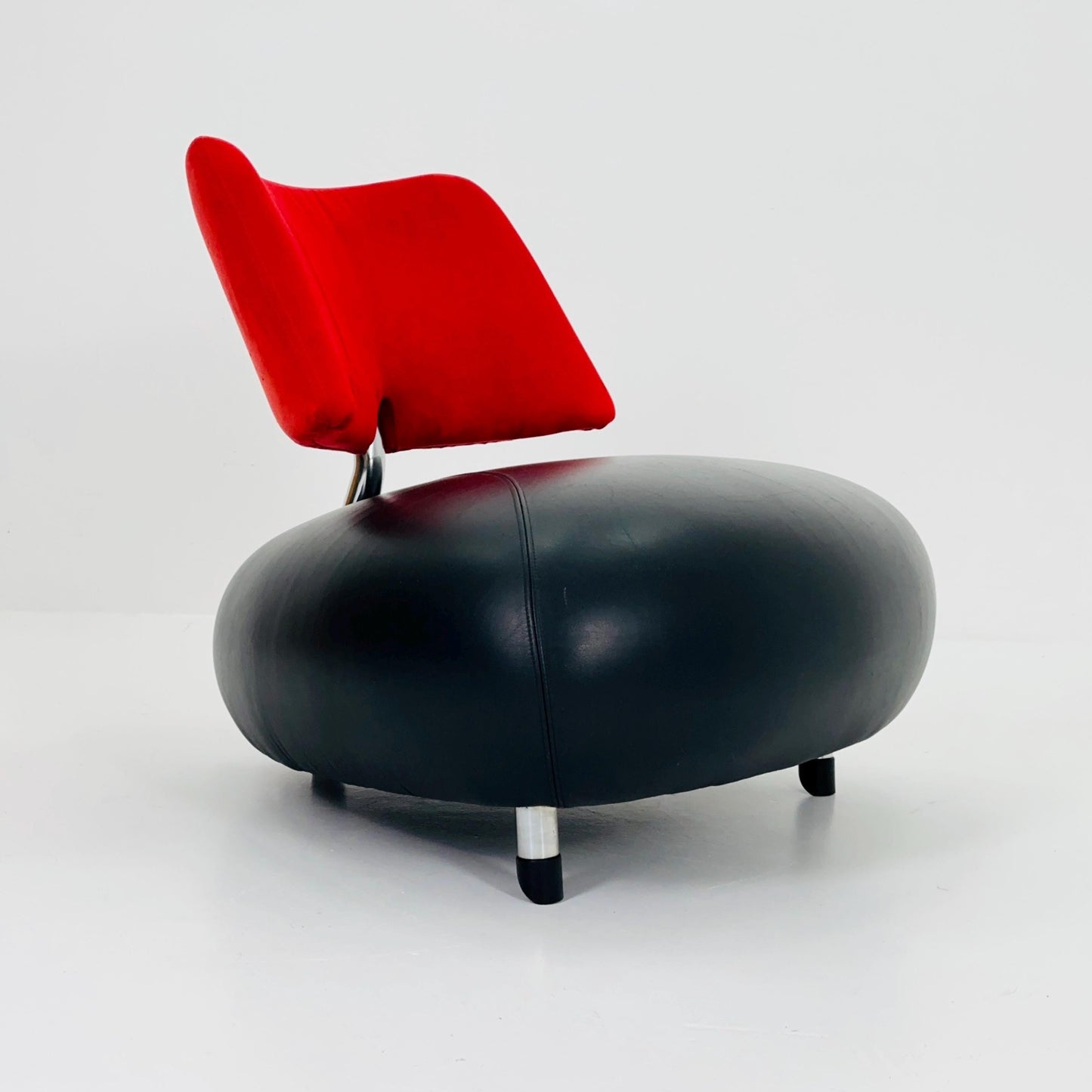 Mid century Orginal Leather Pallone lounge chairs by Roy de Scheemaker for Leolux, 1980s