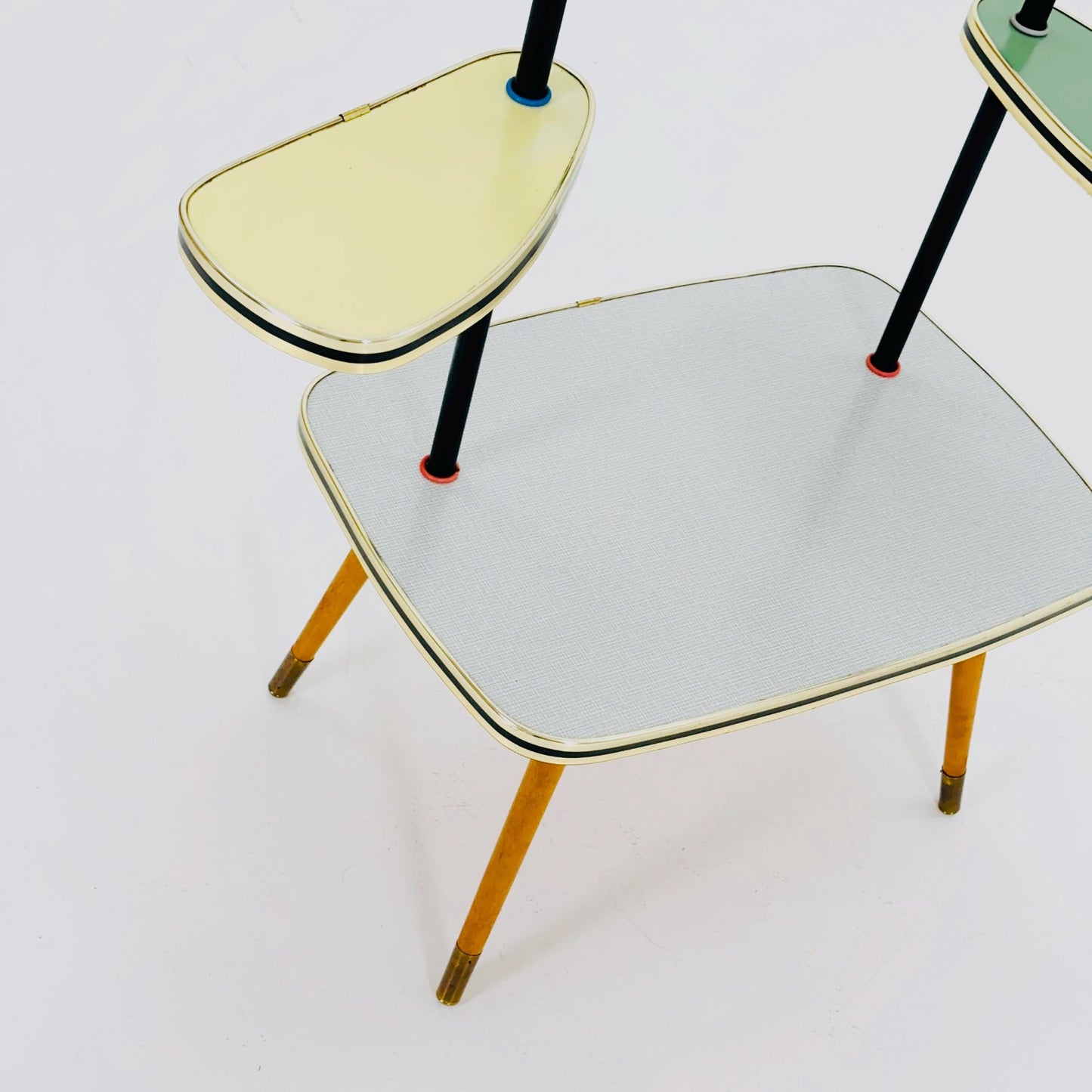 Rare Large German Plant Stand, Colorful Vintage Mid-Century Minimalist Indoor Plant Stand Side Table Retro flower table, 1950s Germany