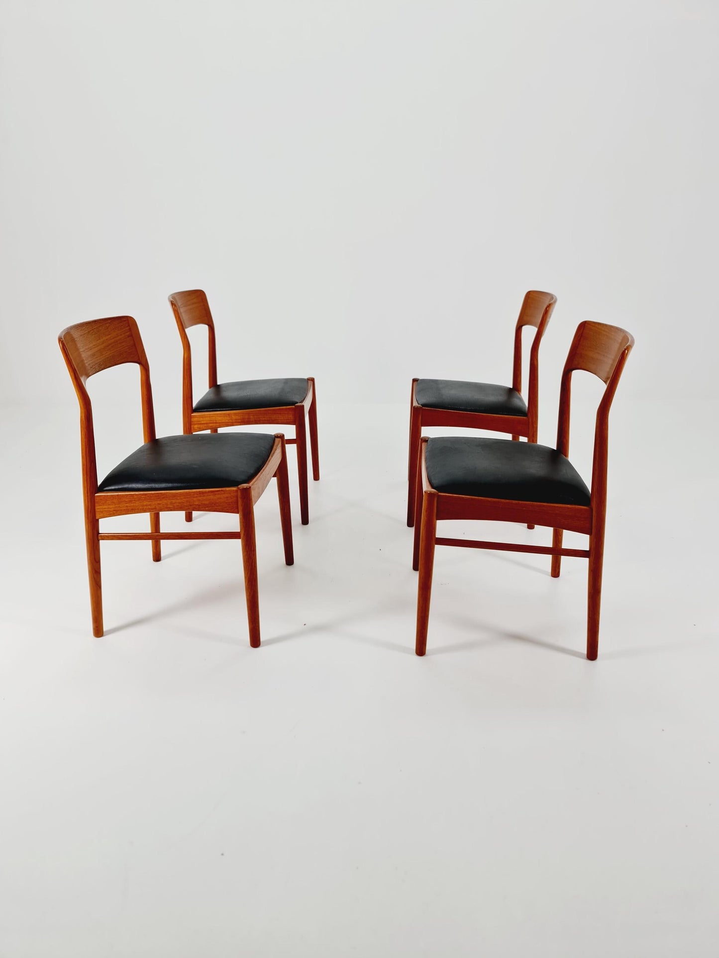 Vintage Danish solid teak dining chairs By Kai Kristiansen for K.S , 1960s, Set of 4