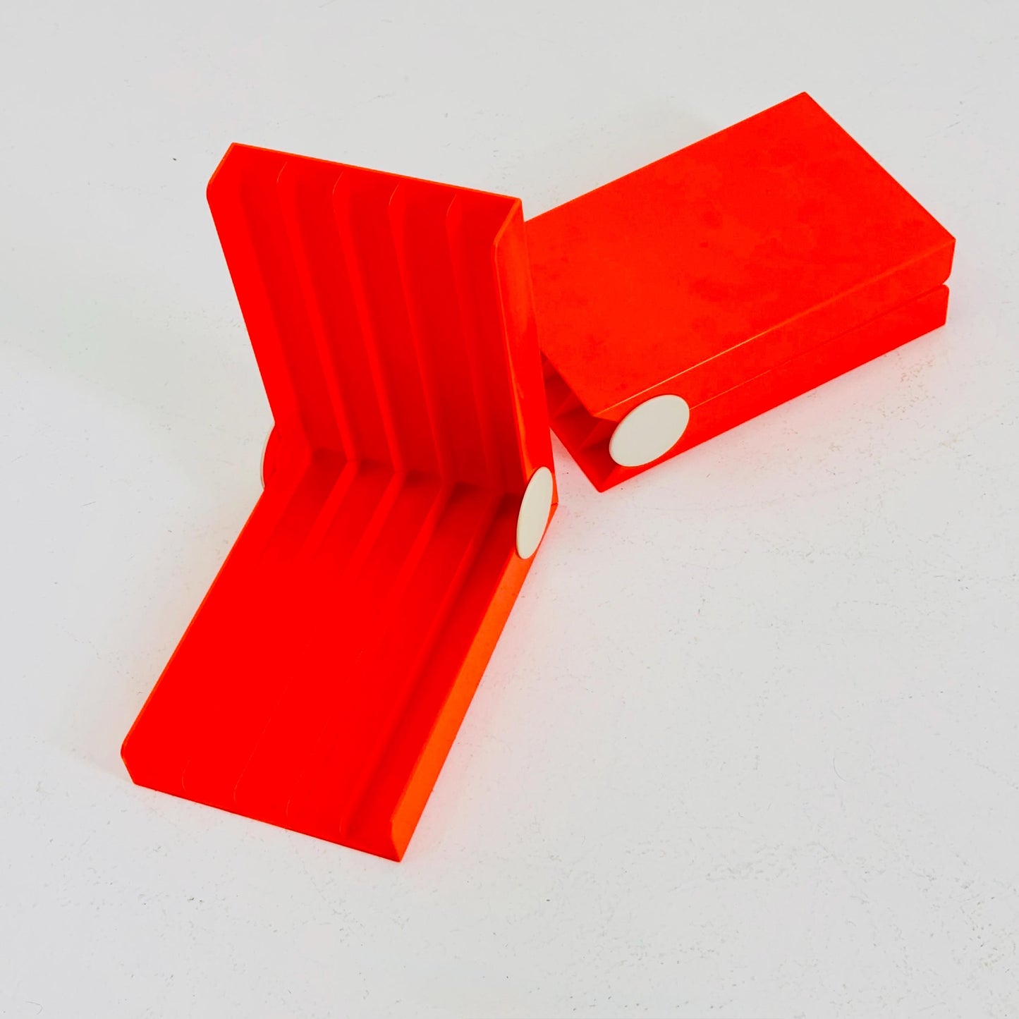 Set of 2 Space age Scholl Vintage foldable Record Holders- orange Translucent LP Box /Vinyl Box - germany 1970s