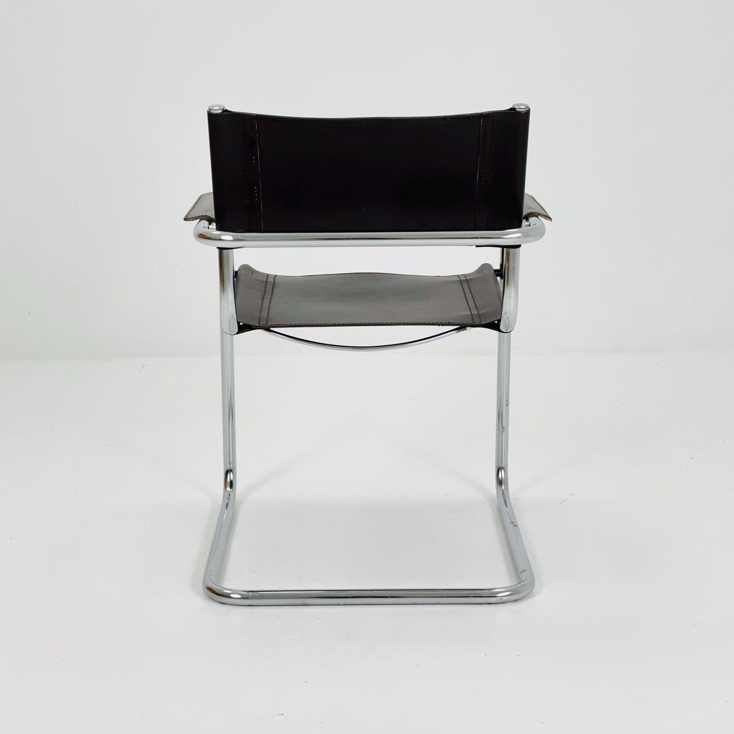 Mid-Century Bauhaus Dark Brown Armchair by Centro Studio Italy, 1980s