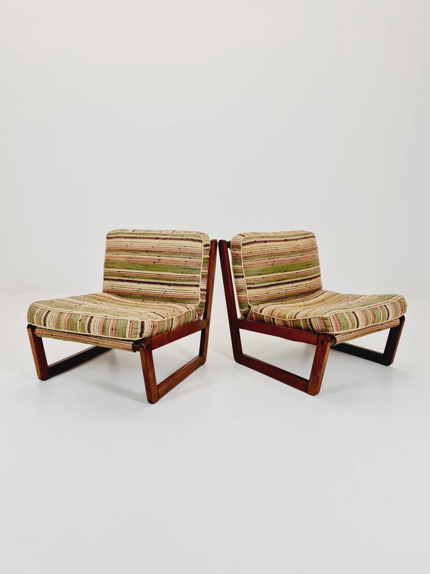 Midcentury German Set of 2 space age lounge chairs , 1970s