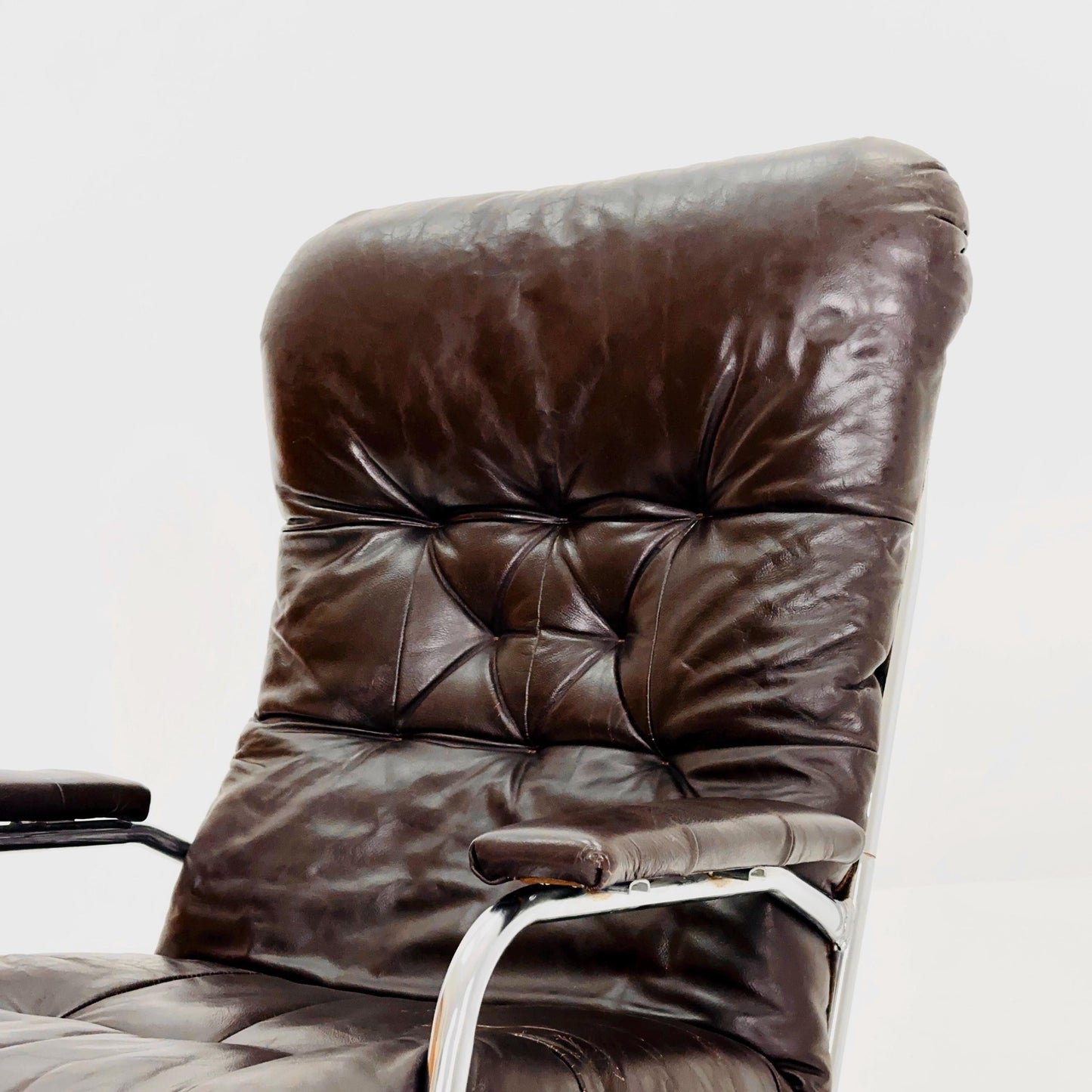 Mid Century Industrial Swivel Armchair by Skoghaug Industries, Norway, 1960s