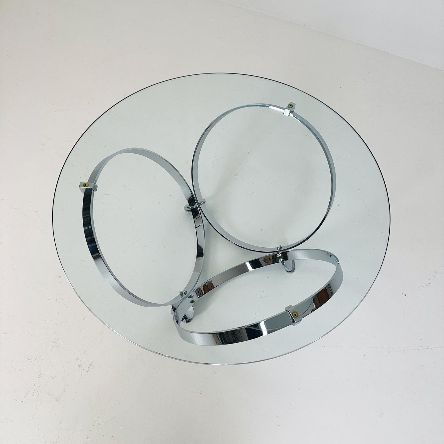 Mid century Diamond Chrome & glass coffee table by Knut Hesterberg for Ronald Schmitt Germany 1970s
