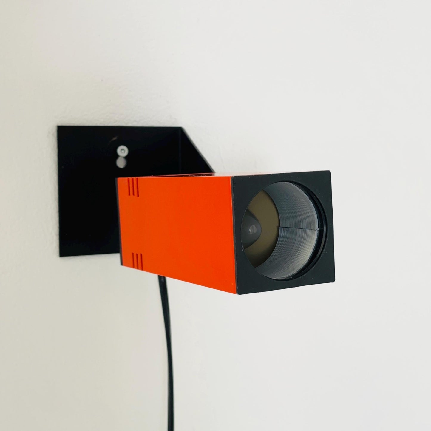 set of 2 mid century Spaceage orange and Black Metal Wall Lamp from Brilliant-Leuchten, 1970s Germany