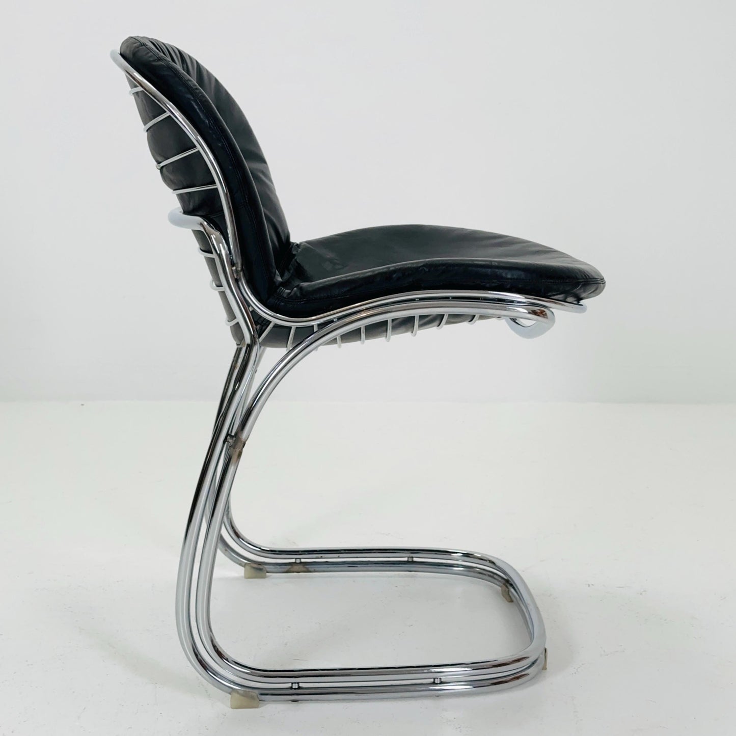 Mid century Bauhaus black Sabrina dining chair by Gaston’s Rinaldi for Rima Linea ,1970s Italy