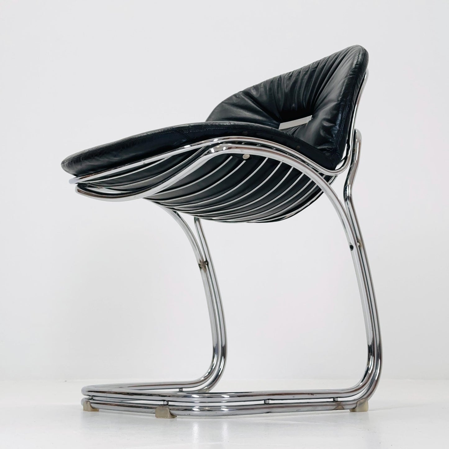 Mid century Bauhaus black Sabrina dining chair by Gaston’s Rinaldi for Rima Linea ,1970s Italy